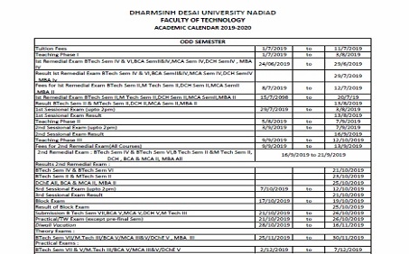 dsu academic calendar fall 2021 Dharmsinh Desai University dsu academic calendar fall 2021